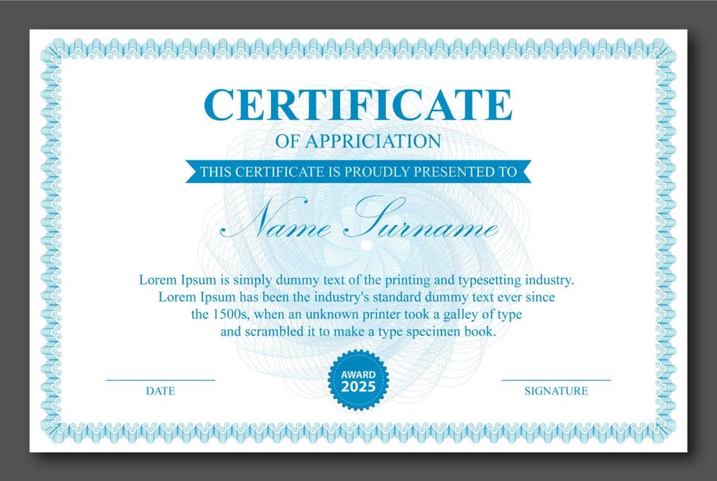 Certificate of experience - شهادة خبرة 