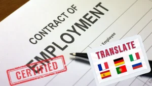 ترجمة عقد عمل